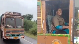 അടുത്തിടെ സോഷ്യൽ മീഡിയയിൽ വൈറലായ വനിതാ ട്രക്ക് ഡ്രൈവറുടെ ചിത്രം (കടപ്പാട്- ട്വിറ്റർ)