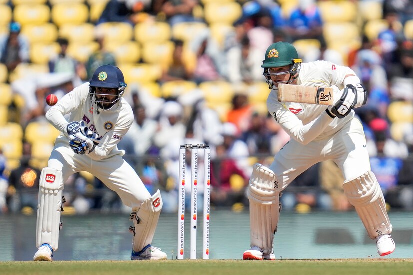 Australia's Peter Handscomb plays a shot during the first day of the first cricket test match between India and Australia in Nagpur, India, Thursday, Feb. 9, 2023. (AP Photo)