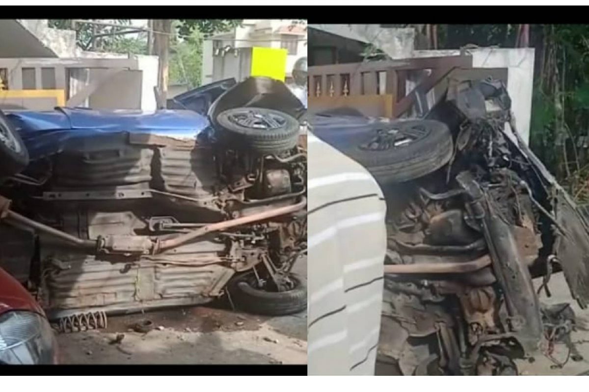 രാത്രി ഉത്സവം കണ്ട് മടങ്ങിയ യുവാക്കൾ സഞ്ചരിച്ച കാർ കൊല്ലം കൊട്ടാരക്കരയിൽ വീട്ടിലേക്ക് ഇടിച്ച് കയറി