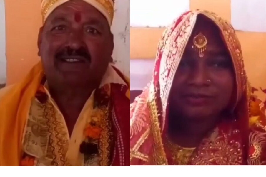  വരനുമായി ഏറെ പ്രായവ്യത്യാസം ഉണ്ടെങ്കിലും താന്‍ ഏറെ സന്തുഷ്ടയാണെന്ന് വധു നന്ദിനി പ്രതികരിച്ചു. (Photo- Screengrab/ news18 hindi)