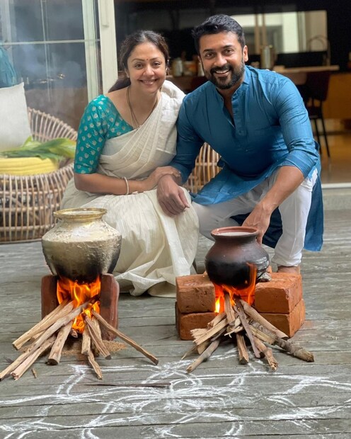  കാഖ കാഖയുടെ റിലീസിന് മുമ്പ് തന്നെ ഇരുവരുടേയും വിവാഹം നിശ്ചയിച്ചിരുന്നു. ഇതിനും എത്രയോ മുമ്പ് അടുത്ത സുഹൃത്തുക്കളായിരുന്നു സൂര്യയും ജ്യോതികയും. 1999 ൽ പുറത്തിറങ്ങിയ പൂവെല്ലാം കേട്ടുപാർ എന്ന ചിത്രം മുതൽ അടുത്ത സുഹൃത്തുക്കളായിരുന്നു താരങ്ങൾ.