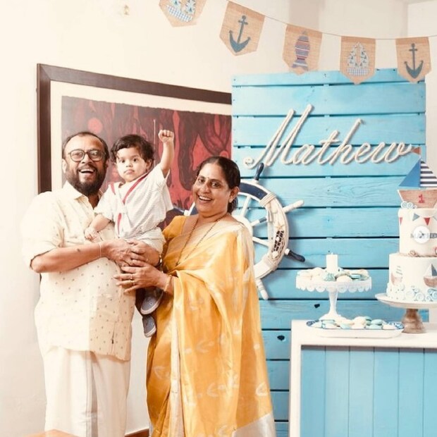  ലാൽ ജോസും ലീനയും കൊച്ചുമകൻ മാത്യുവിനൊപ്പം