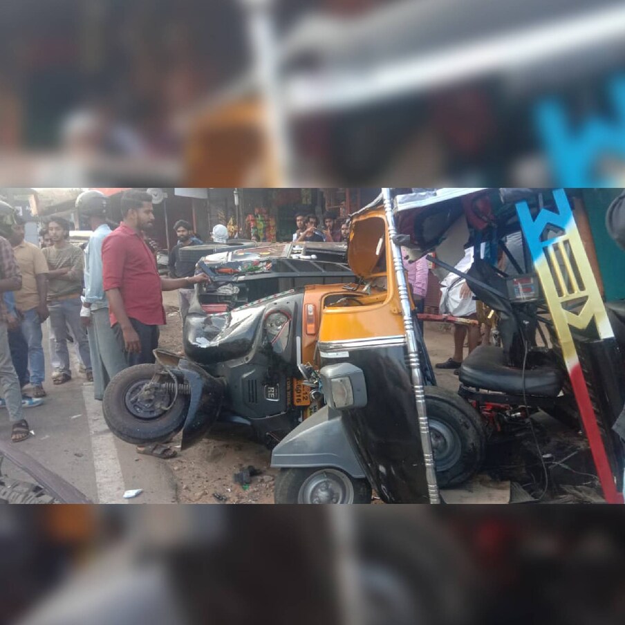  എതിർ ദിശയിൽ നിന്നും വന്ന കാർ നിയന്ത്രണം വിട്ട് ഓട്ടോറിക്ഷയിൽ ഇടിക്കുകയായിരുന്നു. അപകടത്തില്‍ ഓട്ടോ ഡ്രൈവർ ലതീഷിന് പരിക്കേറ്റ് ചികിത്സയിലാണ്.