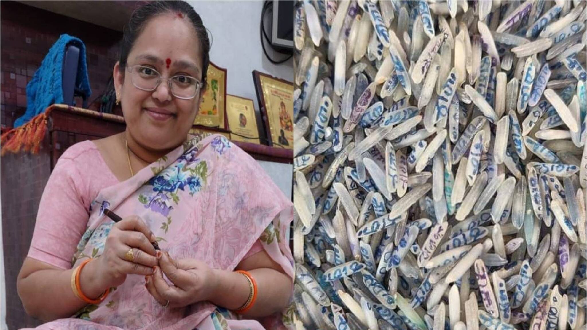 ഏഴര ലക്ഷം അരിമണികളില്‍ ശ്രീരാമനാമം എഴുതി സമര്‍പ്പിച്ച് തെലങ്കാന സ്വദേശിയായ ഭക്ത