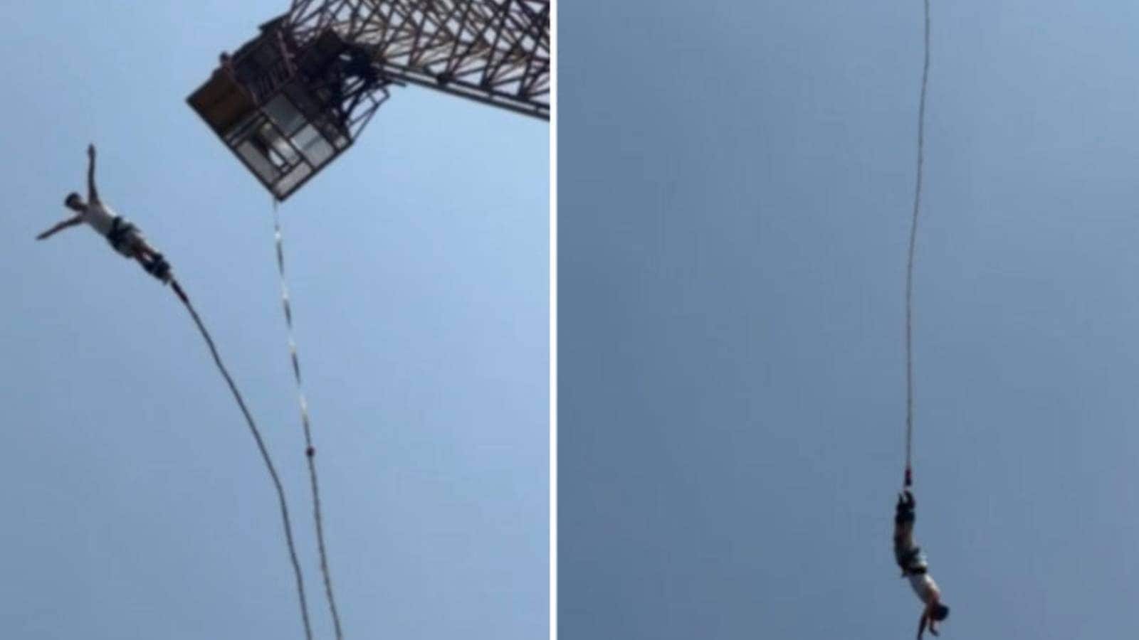 Rope breaks during bungee jump; Recreationist seriously injured after