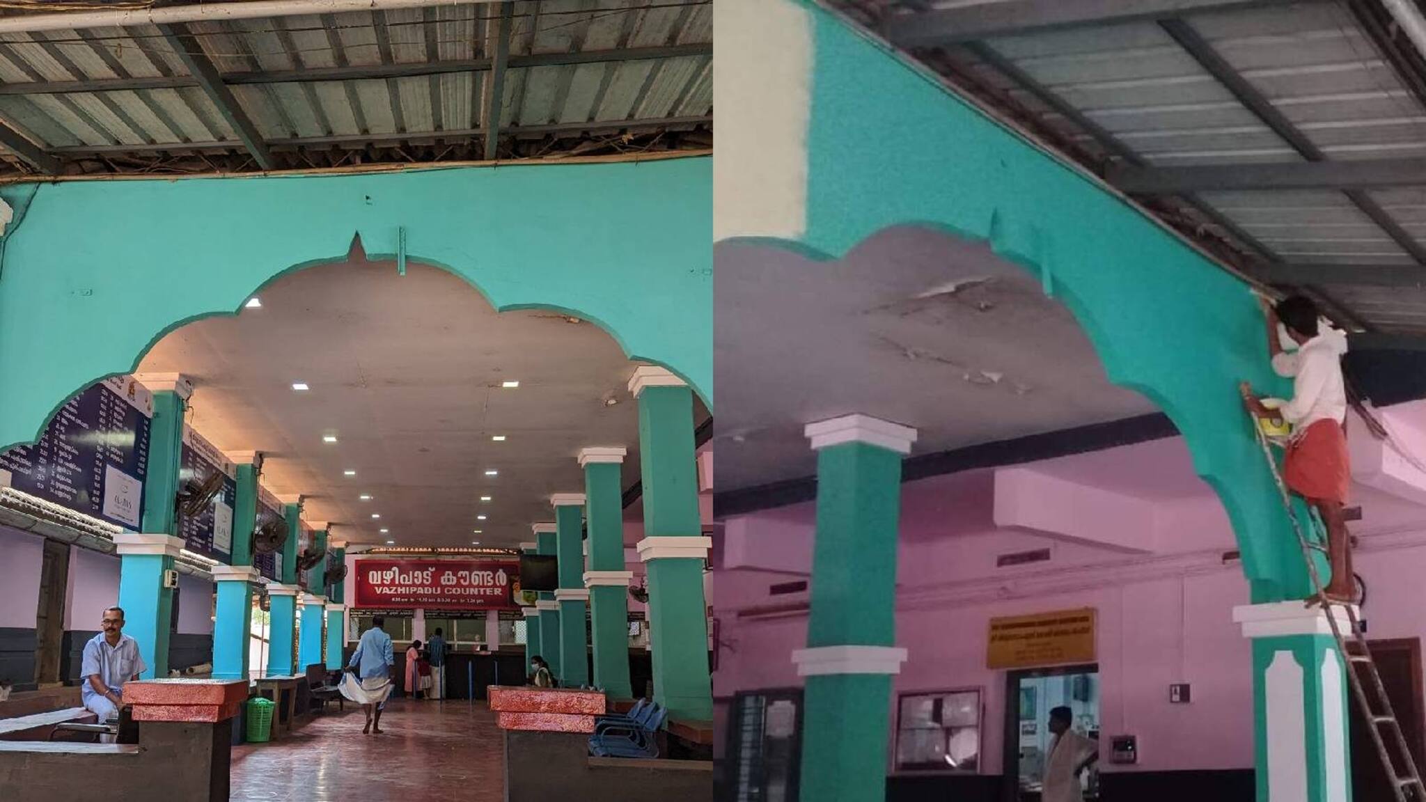 മലപ്പുറത്ത് ക്ഷേത്രത്തിലെ ഓഫീസിന് 'പച്ച' അടിച്ചതില്‍ പ്രതിഷേധം; തിരുമാന്ധാംകുന്ന് ക്ഷേത്രത്തിലെ കെട്ടിടത്തിന്‍റെ നിറം മാറ്റി