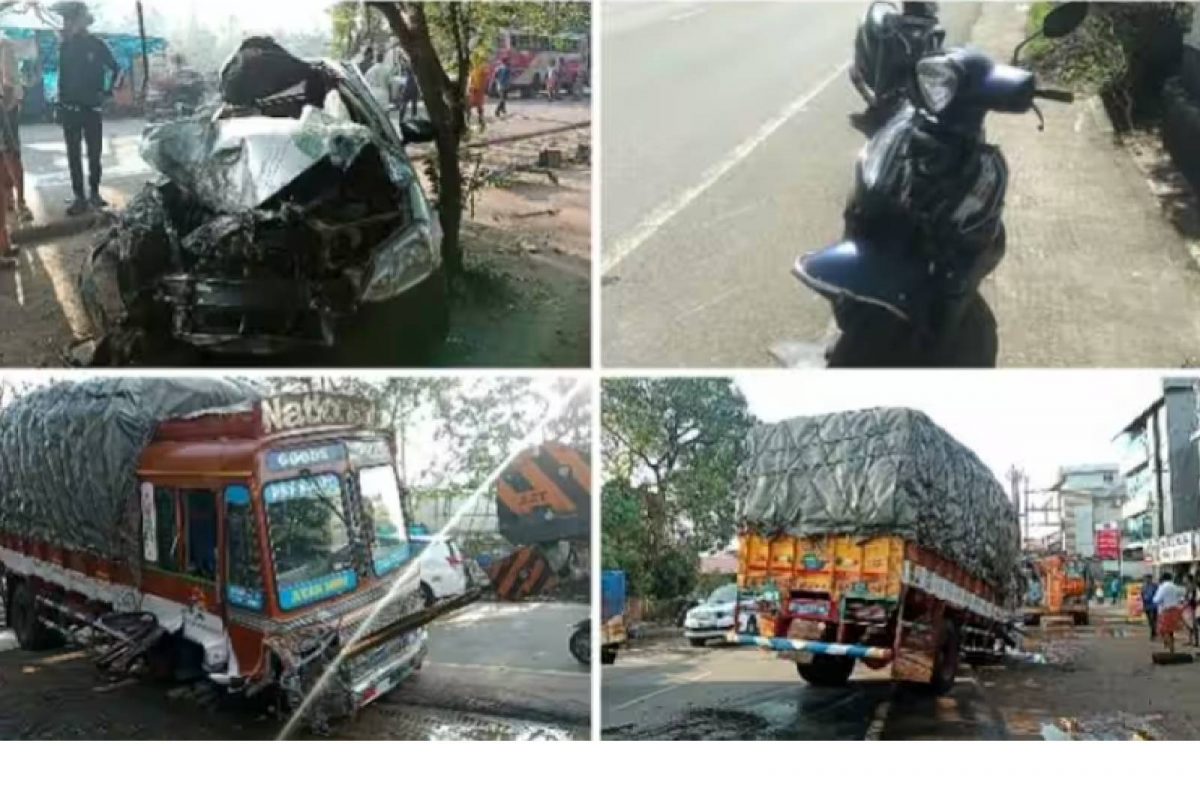 തൃശ്ശൂർ നാട്ടികയിൽ ലോറിയും കാറും കൂട്ടിയിടിച്ചുണ്ടായ അപകടത്തില്‍ രണ്ടു യുവാക്കൾ മരിച്ചു