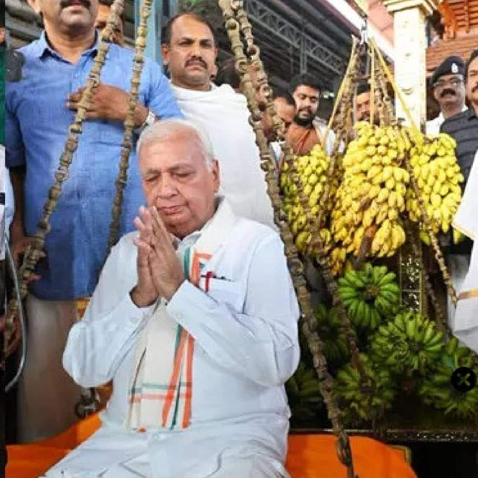 ഗുരുവായൂരപ്പനെ തൊഴുത് ഗവർണർ ആരിഫ് മുഹമ്മദ് ഖാൻ കദളിപ്പഴം കൊണ്ട്