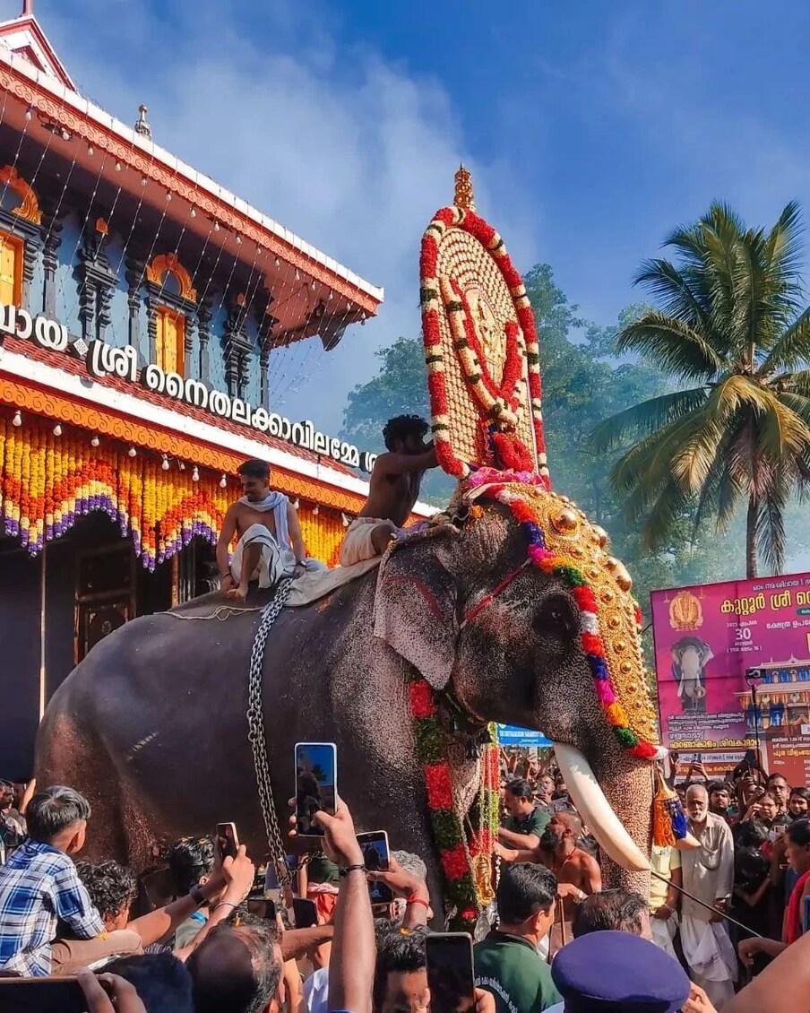  2007 ല്‍ നടന്ന ഉത്സവ ഏഴുന്നള്ളിപ്പിലാണ് തെച്ചിക്കോട്ട്കാവ് രാമചന്ദ്രന്‍ അവസാനമായി കൂടല്‍മാണിക്യം ഭഗവന്റെ തിടമ്പേറ്റിയത്. (ചിത്രത്തിന് കടപ്പാട്: ഇൻസ്റ്റാഗ്രാം)