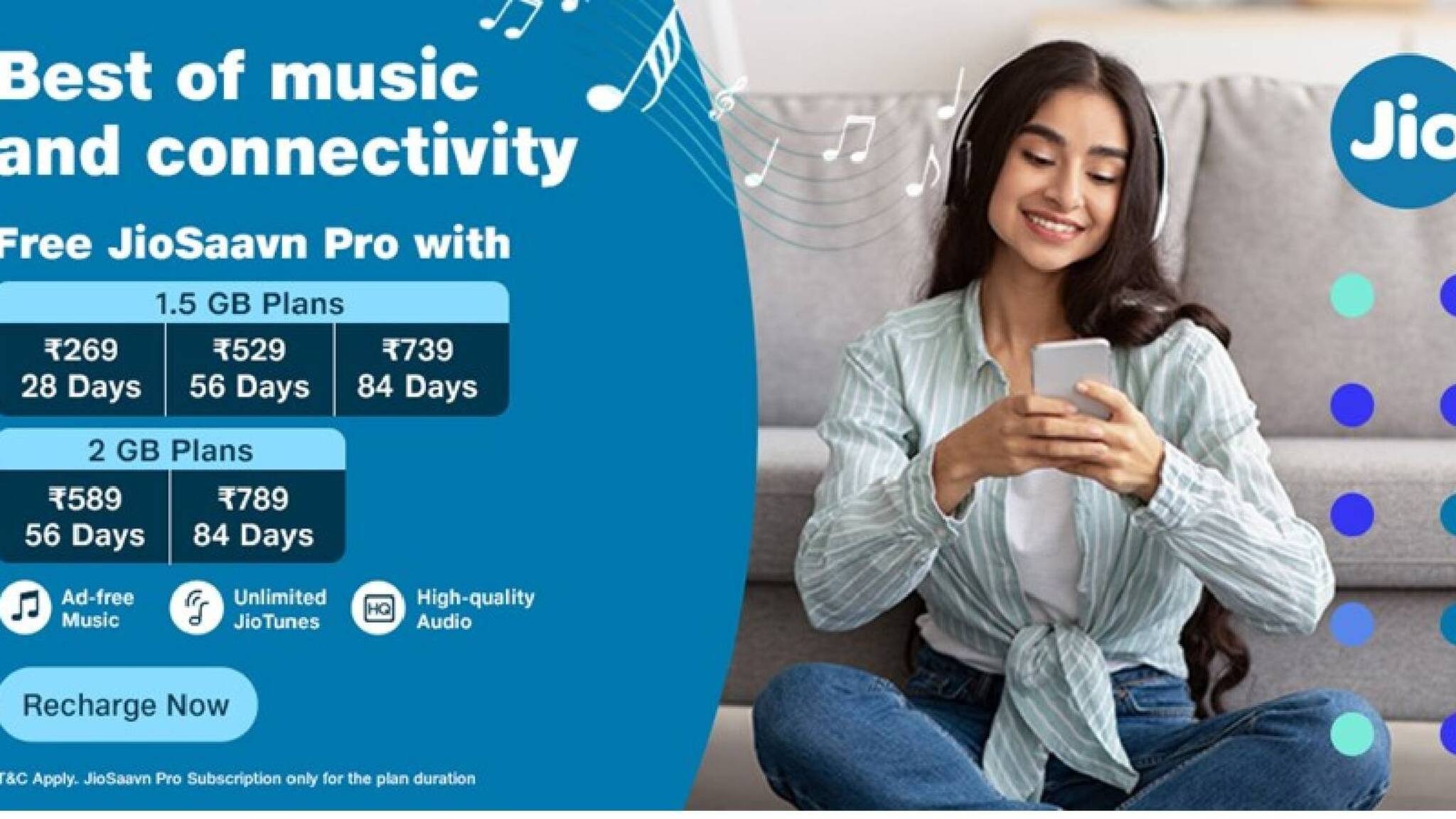 മൊബൈൽ കണക്റ്റിവിറ്റിയ്ക്കും മ്യൂസിക്കിനുമായി ഇനി ഒരേ പ്ലാൻ; Jio സാവൻ പ്രൊ സബ്‌സ്‌ക്രിപ്ഷൻ പ്ലാൻ