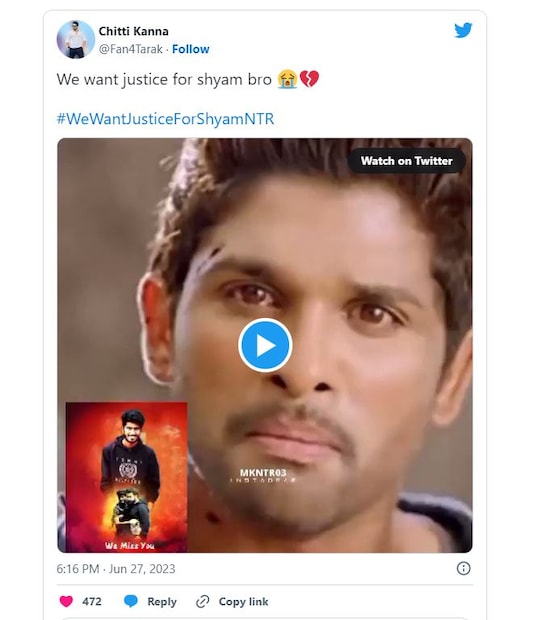  ശ്യാമിന്റെ മരണത്തിന് പിന്നാലെ 'We Want Justice For Shyam NTR' എന്ന ഹാഷ്ടാഗ് ട്വിറ്ററിൽ ട്രെൻഡിങ്ങാണ്.