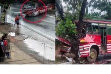 കോഴിക്കോട്  നിയന്ത്രണം വിട്ട ബസ് എതിർ ദിശയിലുള്ള മരത്തിലിടിച്ച്  11 പേർക്ക് പരുക്ക്