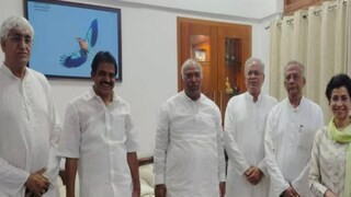 KC Venugopal, Mallikarjun Kharge, Bhupesh Baghel, TS Singh Deo, and Kumari Selja.  Pic/News18
