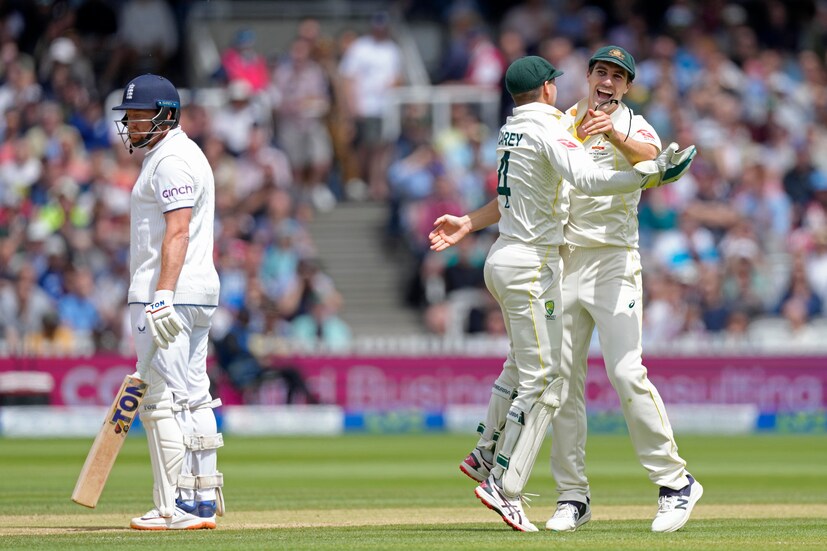 Bairstow fell in bizarre fashion when he wandered out of his ground after ducking a Cameron Green bouncer 