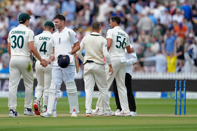 Last man James Anderson was then hit on the helmet by a Starc bouncer before the express quick bowled Josh Tongue to end the match