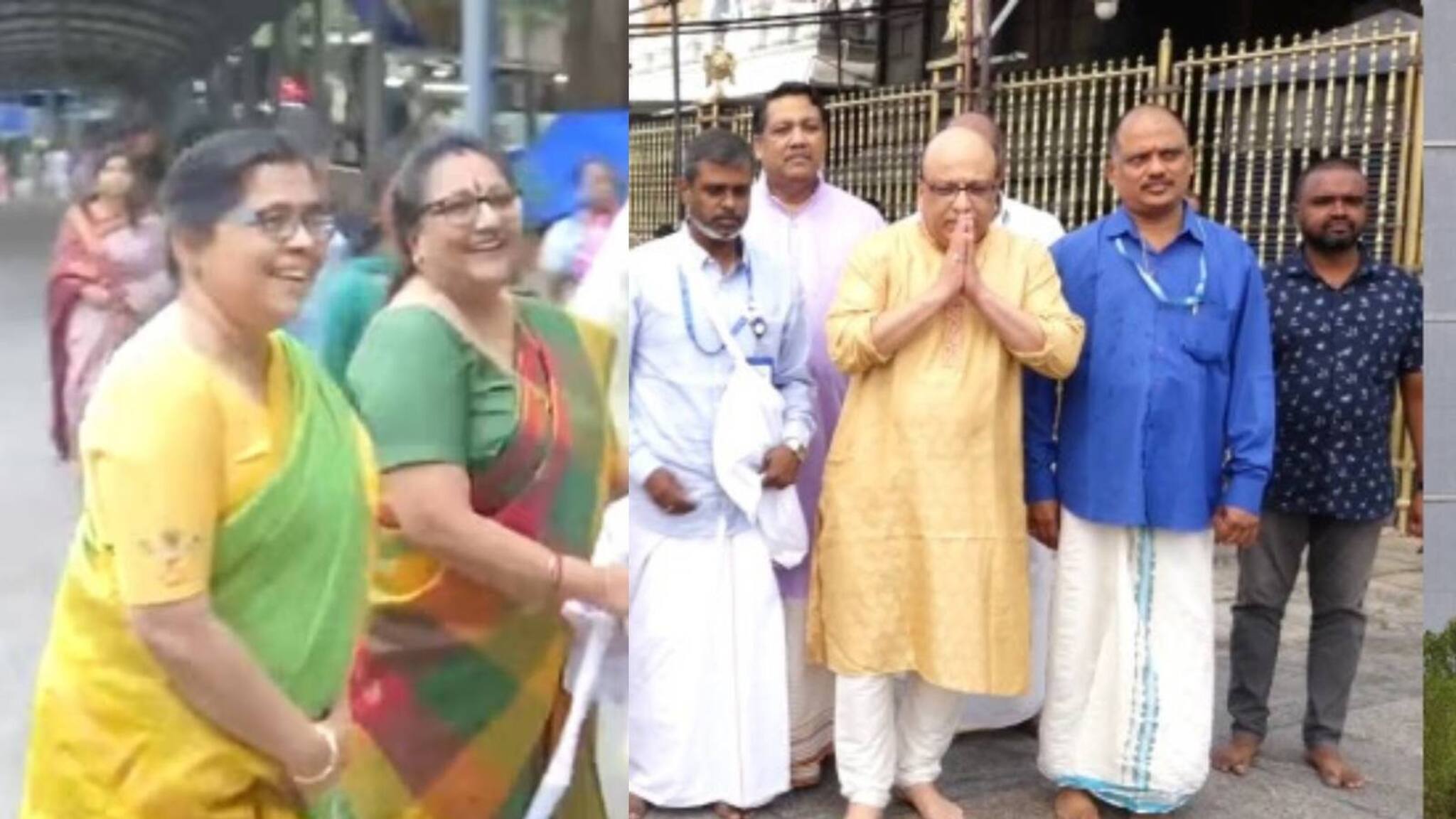 ‘ചന്ദ്രയാൻ 3’കൗണ്ട്ഡൗൺ ആരംഭിച്ചതിനു മുന്നോടിയായി 'മോഡലു'മായി ISRO ശാസ്ത്രജ്ഞർ തിരുപ്പതിയിൽ