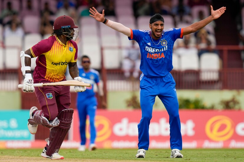 Hardik Pandya dismissed Brandon King and Johnson Charles in the first over itself which gave India a head start in the game. (AP Photo)