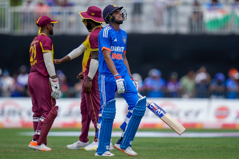 Romario Shepherd was the only wicket-taker for West Indies as he dismissed Shubman Gill who went for a big shot and got caught at mid-wicket.