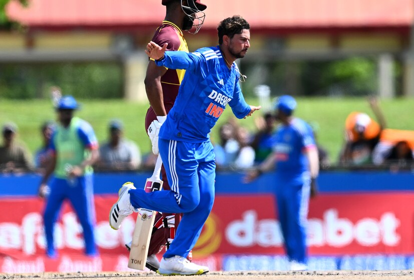 Kuldeep Yadav dismissed Nicholas Pooran and Rovman Powell in one over to put pressure on West Indies.