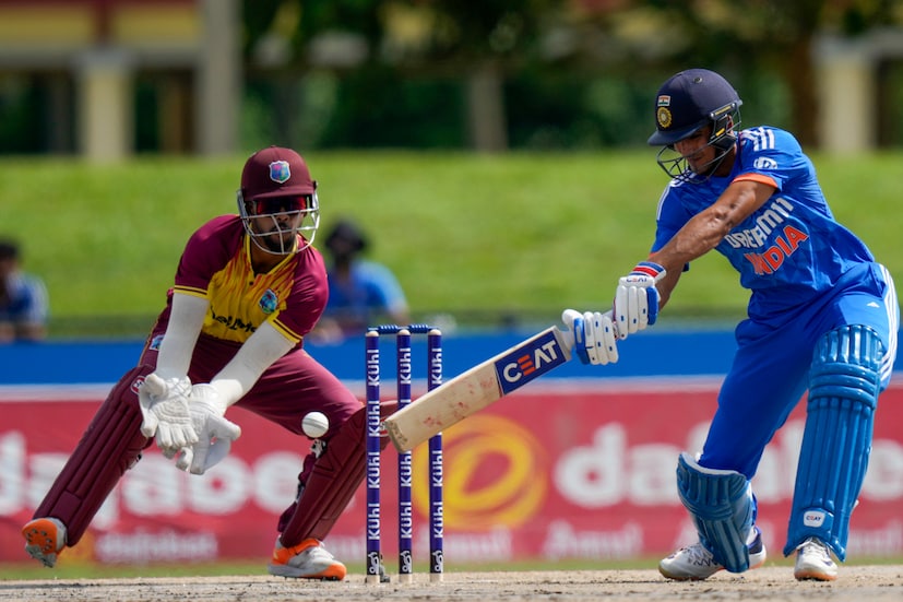 Shubman Gill also departed early after scoring just 9 runs, Akeal Hosein continued to shine as the spinner picked up two wickets in two overs to reduce India to 17/2. (AP Photo)
