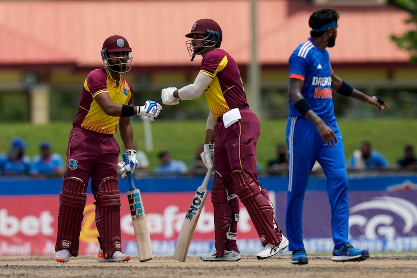 Nicholas Pooran and Brandon King took charge and they put the Indian bowlers under immense pressure as the pair stitched together a match turning partnership. (AP Photo)