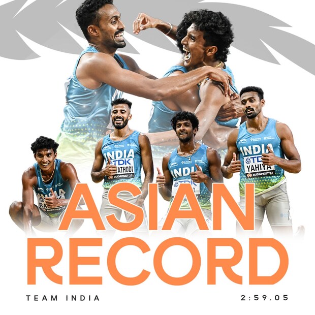Indian Men 4x400 Relay Team, World Athletics Championships Final,New Asian Record Time, malayali, മുഹമ്മദ് അജ്മൽ, അമോജ് ജേക്കബ്, മുഹമ്മദ് അനസ് യഹിയ, ഏഷ്യൻ റെക്കോർഡ‍്, ലോക അത്ലറ്റിക്സ് ചാമ്പ്യൻഷിപ്പ് ഫൈനൽ