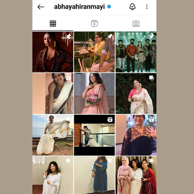  അഭയ ഹിരണ്മയിയുടെ ഇൻസ്റ്റഗ്രാം പ്രൊഫൈലിന്റെ നിലവിലെ സ്ഥിതി ഇങ്ങനെയാണ്. ആ മനോഹര ചിത്രം ഒഴികെ ബാക്കി എല്ലാ പോസ്റ്റും അവിടെത്തന്നെയുണ്ട്. എന്തിനത് ഒഴിവാക്കി എന്നതാകും ഇനി എല്ലാപേരും കേൾക്കാൻ ആഗ്രഹിക്കുക