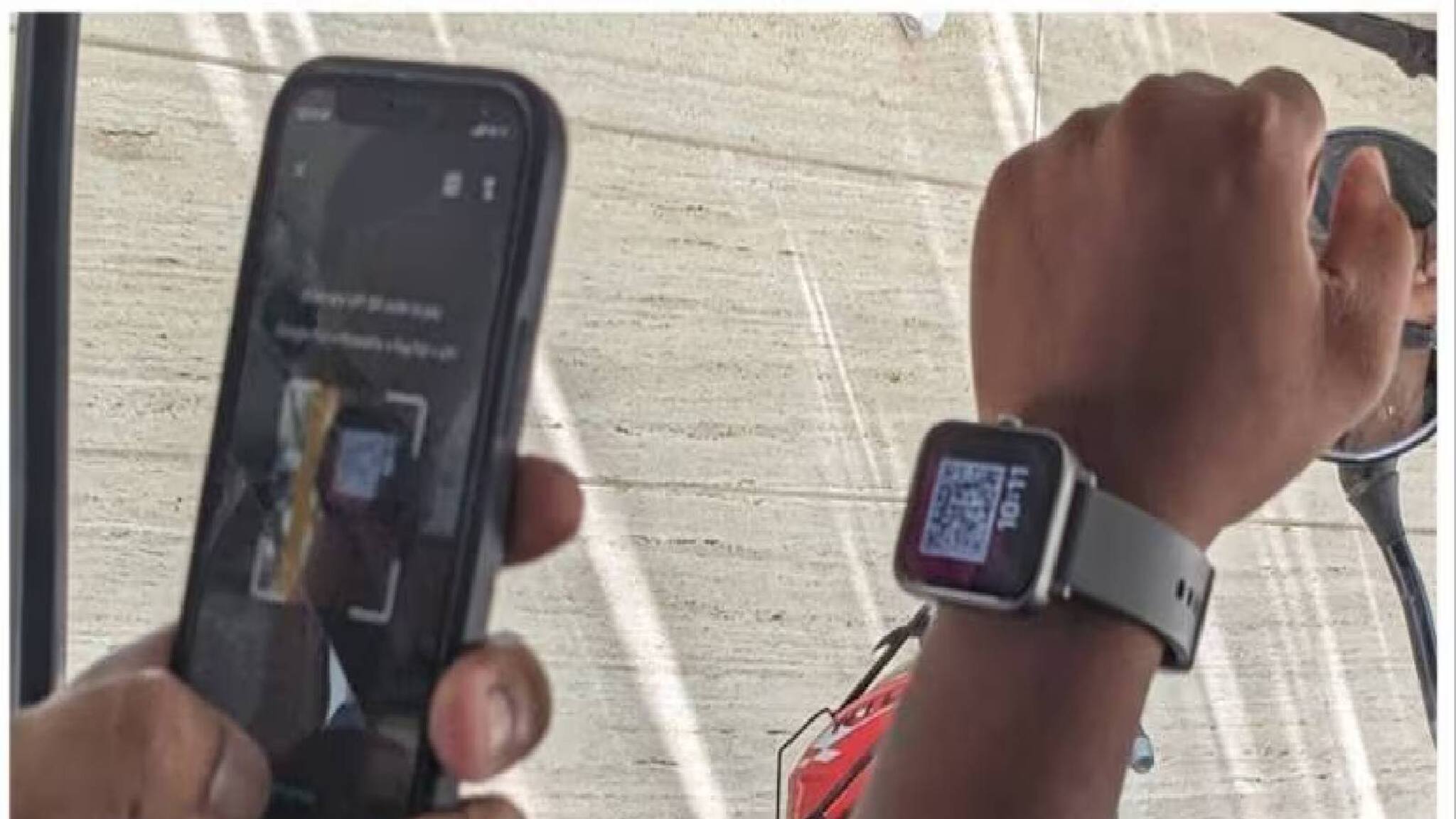 സ്മാ‍‍ർട്ട് വാച്ചിലെ സ്ക്രീനിൽ ക്യൂആ‍ർ കോഡ്; ഓട്ടോ ഡ്രൈവറുടെ സ്മാ‍ർട്ട് ഐഡിയയ്ക്ക് കൈയടിച്ച് സൈബ‍‍ർ ലോകം