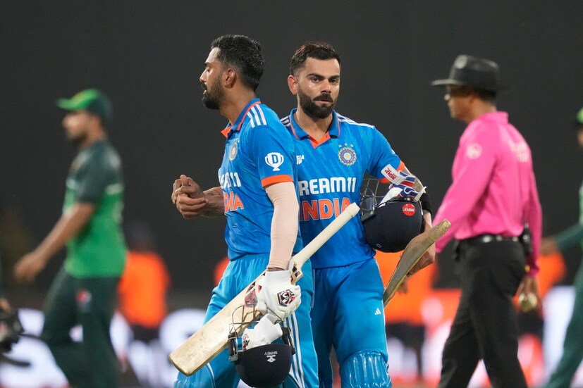 Virat Kohli and KL Rahul began the rebuild as rain halted proceedings on Sunday at the Premadasa Stadium and the match was pushed to Monday.