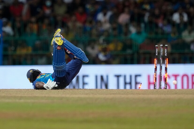 Chasing the target, Sri Lanka opener Kusal Perera was run out for 17 runs off 8 balls.