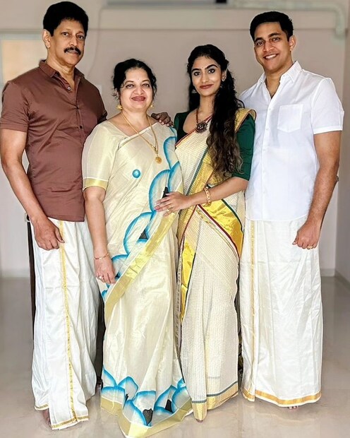  ഭർത്താവിന്റെ വീട്ടിൽ അദ്ദേഹത്തിനും അച്ഛനും അമ്മയ്ക്കും ഒപ്പം ഉത്തര ശരത്. ചാർട്ടേർഡ് അക്കൗണ്ടന്റ് ആണ് ആദിത്യ മേനോൻ. കൊച്ചിയിൽ വച്ച് നടന്ന വിവാഹത്തിൽ മലയാള സിനിമയിലെ പ്രമുഖ താരങ്ങൾ പലരും പങ്കെടുത്തു