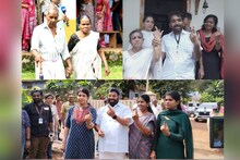 സകുടുംബം വോട്ട് ചെയ്ത് ചാണ്ടി ഉമ്മനും മന്ത്രി വി.എന്‍ വാസവനും; പുതുപ്പള്ളിയിലെ പോളിങ് കാഴ്ചകള്‍