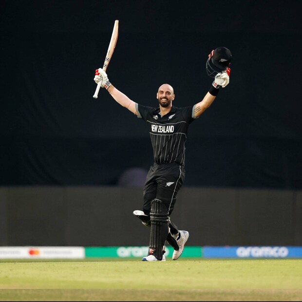 Daryl Mitchell, Daryl Mitchell century, Daryl Mitchell century against india, Daryl Mitchell century world cup century, India vs New Zealand, India vs New Zealand Live Score, Cricket World Cup, Mohammed Shami, Rachin Ravindra, Live Score IND vs NZ ODI World Cup 2023
