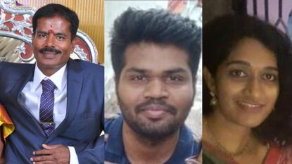 അറസ്റ്റിലായ അധ്യാപകൻ പരമശിവം, മറ്റു പ്രതികളായ ഹരീഷ്, പ്രീതി അറസ്റ്റിലായ അധ്യാപകൻ പരമശിവം, മറ്റു പ്രതികളായ ഹരീഷ്, പ്രീതി