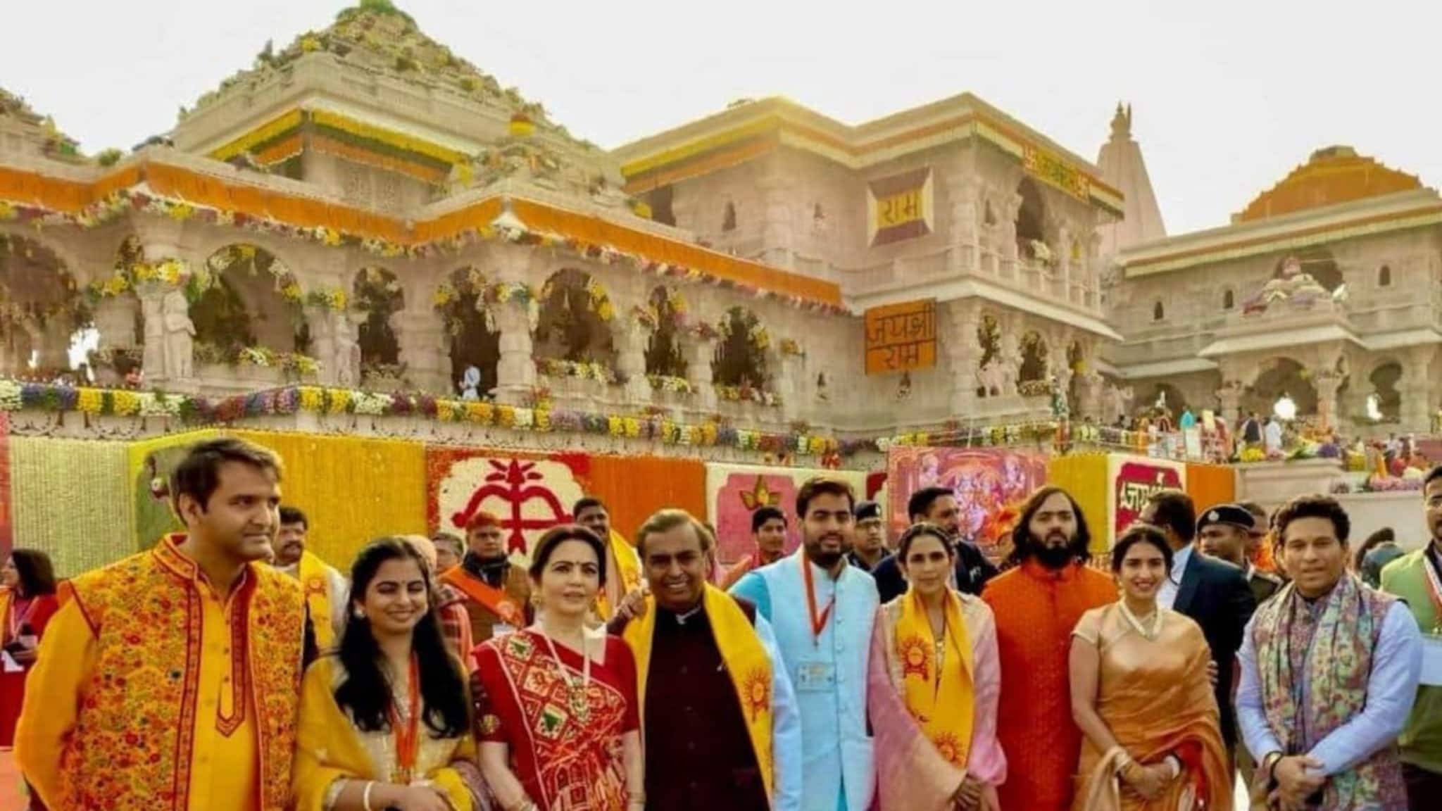 അയോധ്യ പ്രാണപ്രതിഷ്ഠ; അംബാനി കുടുംബം 2.51 കോടി രൂപ രാമജന്മഭൂമി ക്ഷേത്ര ട്രസ്റ്റിന് സംഭാവനയായി നൽകി അയോധ്യ പ്രാണപ്രതിഷ്ഠ; അംബാനി കുടുംബം 2.51 കോടി രൂപ രാമജന്മഭൂമി ക്ഷേത്ര ട്രസ്റ്റിന് സംഭാവനയായി നൽകി