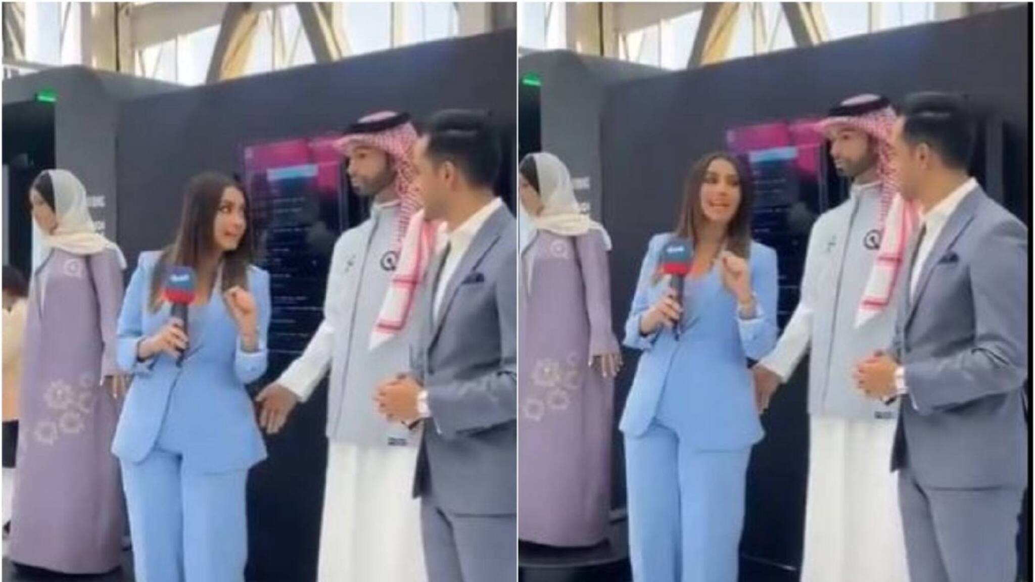 സൗദിയിലെ ആദ്യ പുരുഷ ഹ്യൂമനോയിഡ് റോബോട്ട് വനിതാ റിപ്പോ‍ർട്ടറോട് അപമര്യാദയായി പെരുമാറിയോ? ആദ്യ ദിനം തന്നെ വിവാദം