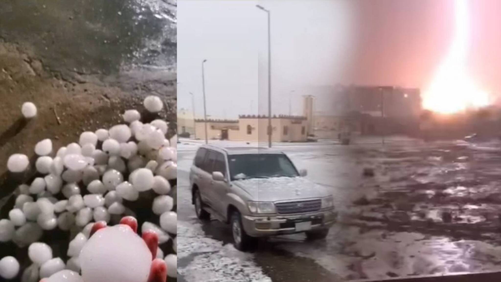 ഗോള്‍ഫ് ബോളിന്‍റെ വലുപ്പത്തില്‍ ആലിപ്പഴം; യുഎഇയില്‍ കനത്ത മഴ; 17 വിമാനങ്ങള്‍ റദ്ദാക്കി