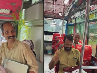 മുരളിയും അനിയും വിദ്യാർഥികൾ നൽകിയ സമ്മാനവുമായി