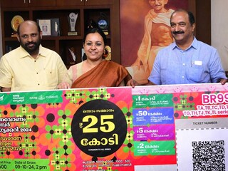 തിരുവോണം ബമ്പർ 2024 ബ്ലോ അപ്പ് ധനമന്ത്രി കെ.എൻ.ബാലഗോപാൽ പ്രകാശനം ചെയ്യുന്നു