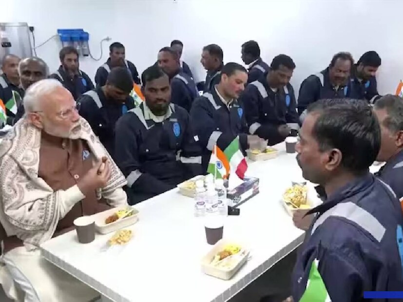  ഇന്ത്യയിലെ വിവിധ സംസ്ഥാനങ്ങളില്&#x200d; നിന്നുള്ള തൊഴിലാളികളായിരുന്നു ക്യാംപിലുണ്ടായിരുന്നത്. തൊഴിലാളികൾക്കൊപ്പം ലഘുഭക്ഷണവും കഴിച്ച ശേഷമാണ് മോദി അവിടെ നിന്നും മടങ്ങിയത്.