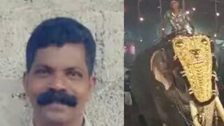 കൃഷ്ണൻകുട്ടി, നേർച്ചയ്ക്കിടെ ആന ഇടഞ്ഞ ദൃശ്യം (വലത്)