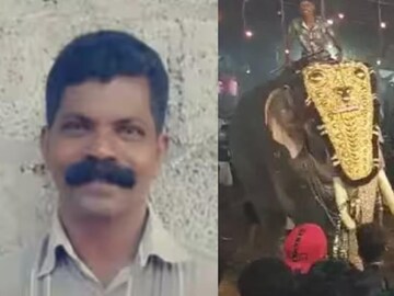 കൃഷ്ണൻകുട്ടി, നേർച്ചയ്ക്കിടെ ആന ഇടഞ്ഞ ദൃശ്യം (വലത്)