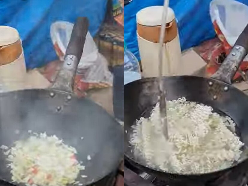 കൊടും തണുപ്പിൽ നിന്നും രക്ഷനേടാൻ ജാക്കറ്റുൾപ്പെടുന്ന വേഷവിധാനമുണ്ടെങ്കിലും, പുണ്യസ്നാനം ചെയ്യാൻ എന്തായാലും നദിയിൽ ഇറങ്ങിയേ മതിയാവൂ. മഹാ കുംഭമേള നടക്കുന്ന ഗ്രാമത്തിൽ എത്തിയാൽ എന്തുഭക്ഷണം കഴിക്കും എന്ന ആശങ്കയ്ക്ക് വളരെ സിമ്പിൾ ആയി തന്നെ കൃഷ്ണകുമാർ പോംവഴി കണ്ടെത്തിയിട്ടുണ്ട്. മഹാ കുംഭമേള നടക്കുന്ന ഗ്രാമത്തിൽ അണിനിരന്ന സ്റ്റാളുകൾ ഒന്നിൽ, തനി നാടൻ രീതിയിൽ ചൂട് മാഗി നൂഡിൽസ് ലൈവ് ആയി തയാർ ചെയ്തു നൽകപ്പെടുന്നു. ഇത് തയാറാക്കുന്ന ദൃശ്യം സഹിതമാണ് കൃഷ്ണകുമാർ പോസ്റ്റ് ചെയ്തത്