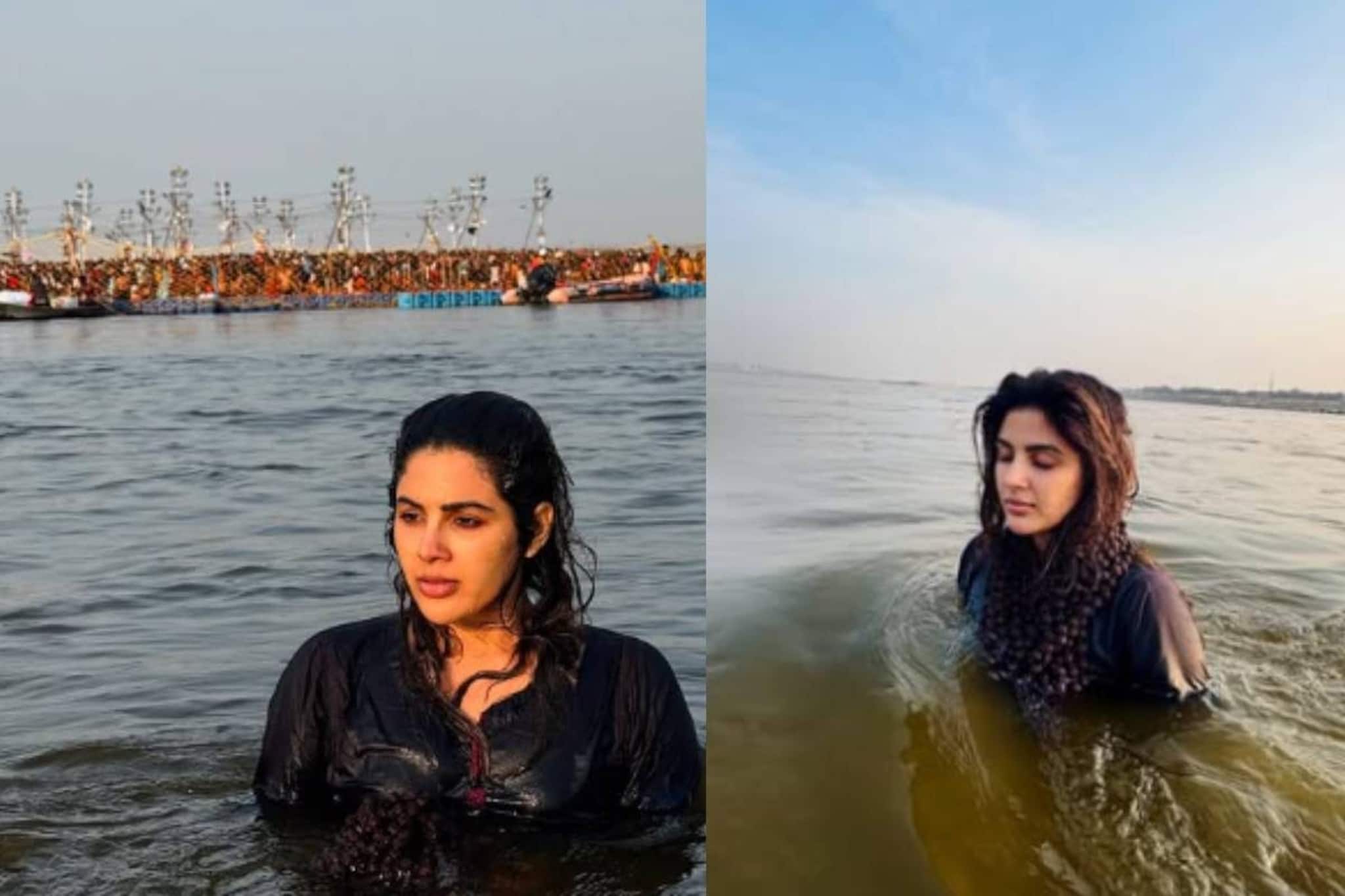 കുംഭമേളയിൽ പങ്കെടുത്ത് ​ഗം​ഗയിൽ പുണ്യ സ്നാനം ചെയ്ത് നടി സംയുക്ത മേനോൻ