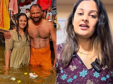 ശ്രീക്കുട്ടിയും ഭർത്താവും കുംഭമേളയിൽ