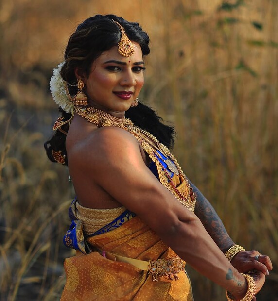  Summary: Chitra Purushotham, A Karnataka-based bodybuilder and fitness trainer has gone viral on social media after sharing her wedding look video on Instagram. (image: chitra_purushotham/ instagram)