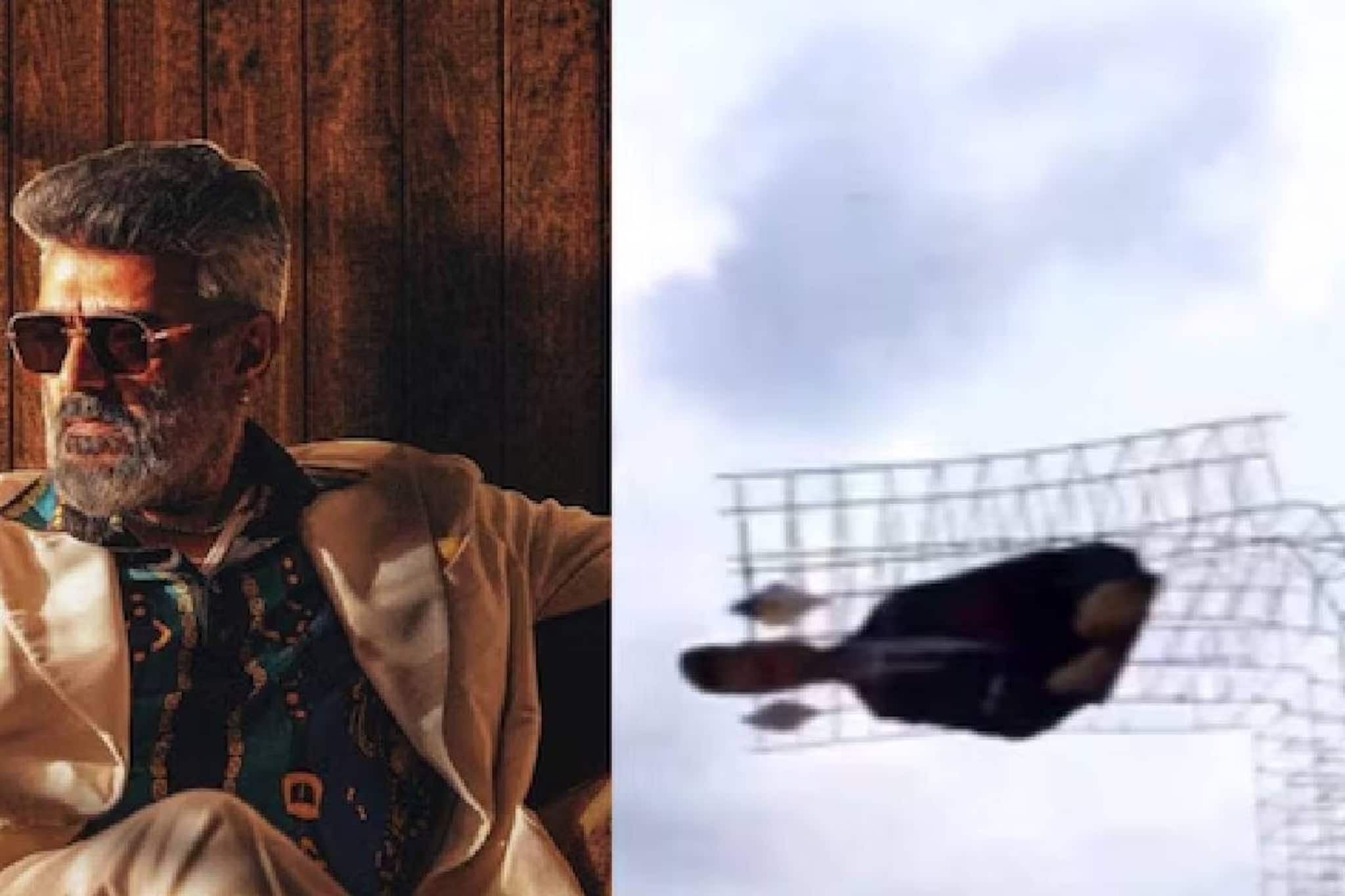 നടൻ അജിത്തിൻ്റെ 285 അടി കട്ട് ഔട്ട് തകർന്നു വീണു