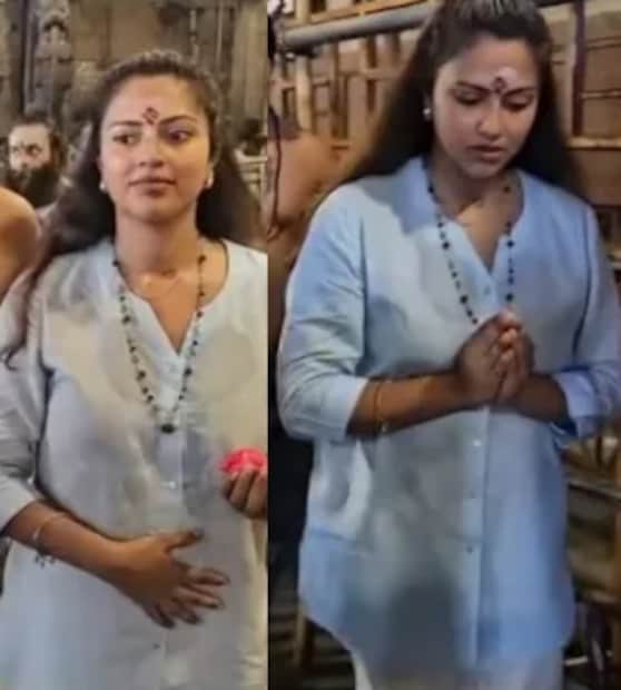 ക്ഷേത്ര ദർശനം നടത്തിയ അമലയുടെ വീഡിയോ വൈറലായതോടെ താരം വീണ്ടും ​ഗർഭിണിയാണോന്ന് സംശയം പ്രകടിപ്പിച്ചുകയാണ് ആരാധകർ. ഇതിനുള്ള കാരണം, വീഡിയോയിലെ നിരവധി സ്ഥലങ്ങളിൽ അമല വയറിൽ കൈ പിടിച്ച പതുക്കെ നടക്കുന്നത് കാണാം.