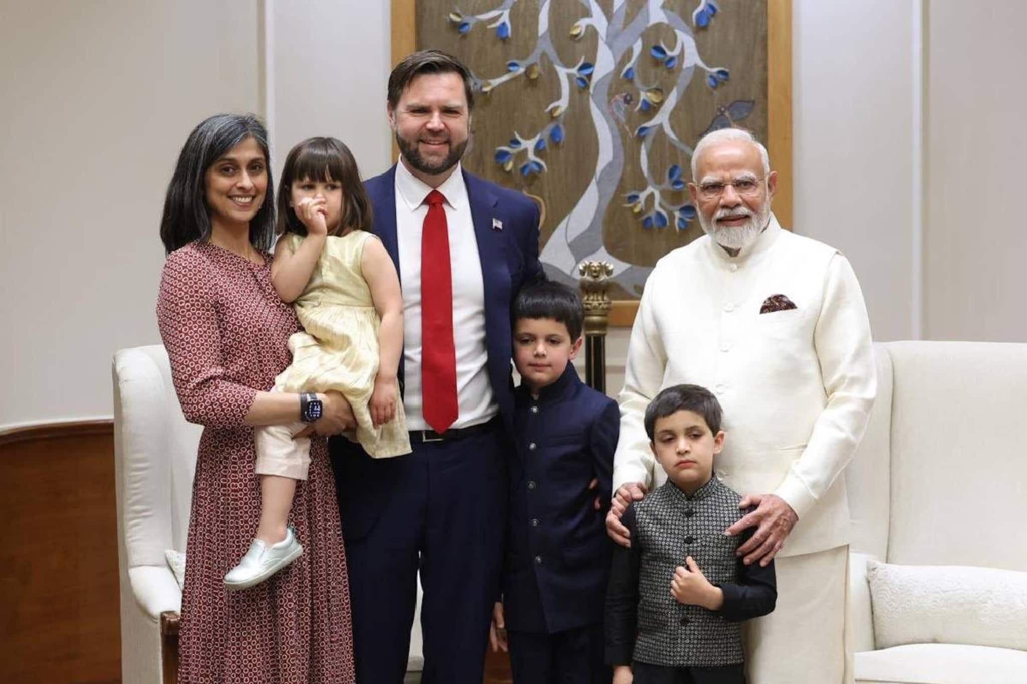 അമേരിക്കൻ വൈസ് പ്രസിഡന്റ് ജെ ഡി വാൻസും കുടുംബവും ഇന്ത്യയിൽ; അത്താഴ വിരുന്നൊരുക്കി പ്രധാനമന്ത്രി നരേന്ദ്ര മോദി