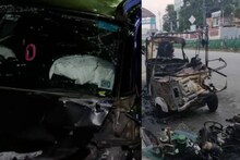തിരുവനന്തപുരത്ത് കാറും സ്കൂട്ടറുമായി കൂട്ടിയിടിച്ച ഓട്ടോയ്ക്ക് തീപിടിച്ച് ഒരു മരണം